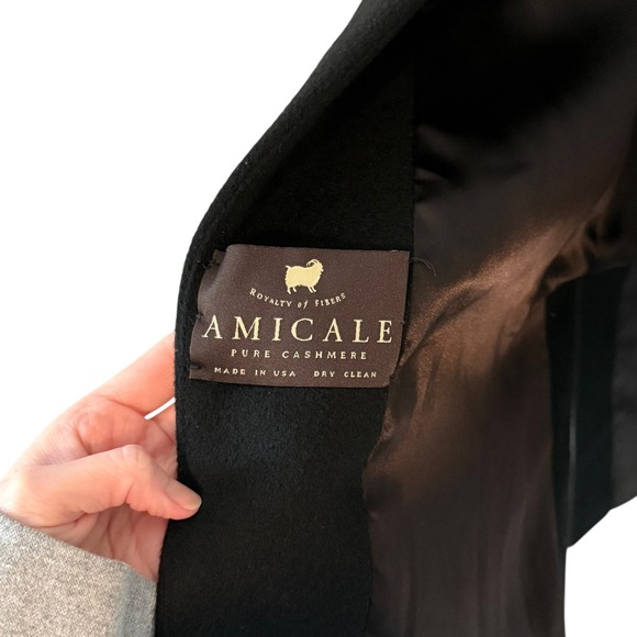 Vintage 90s Dale Dressin 100% Cashmere Coat Black Made in USA Minimalist Size 6 - Picture 4 of 7